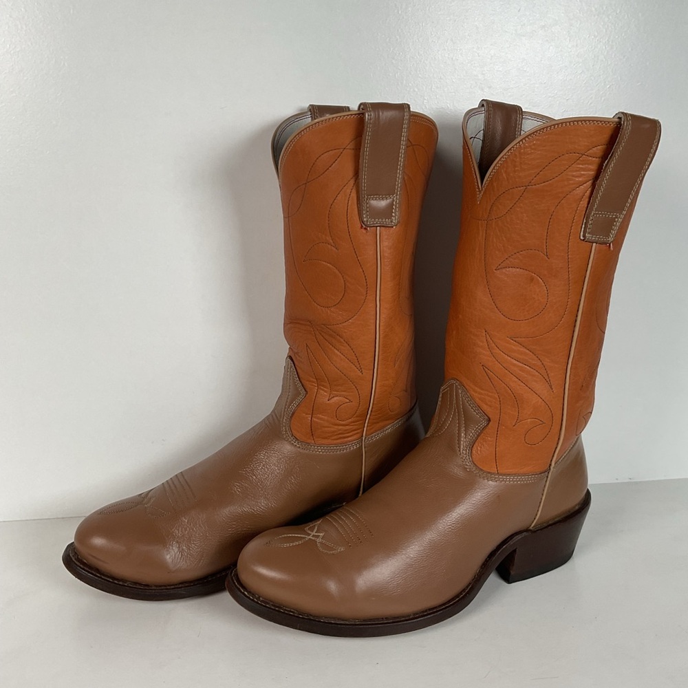 Stewart Fine Handmade Cowboy Boots | Custom | Soft Deertan | Men’s 9.5